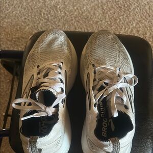 Brooks White and Gray Running Shoes
